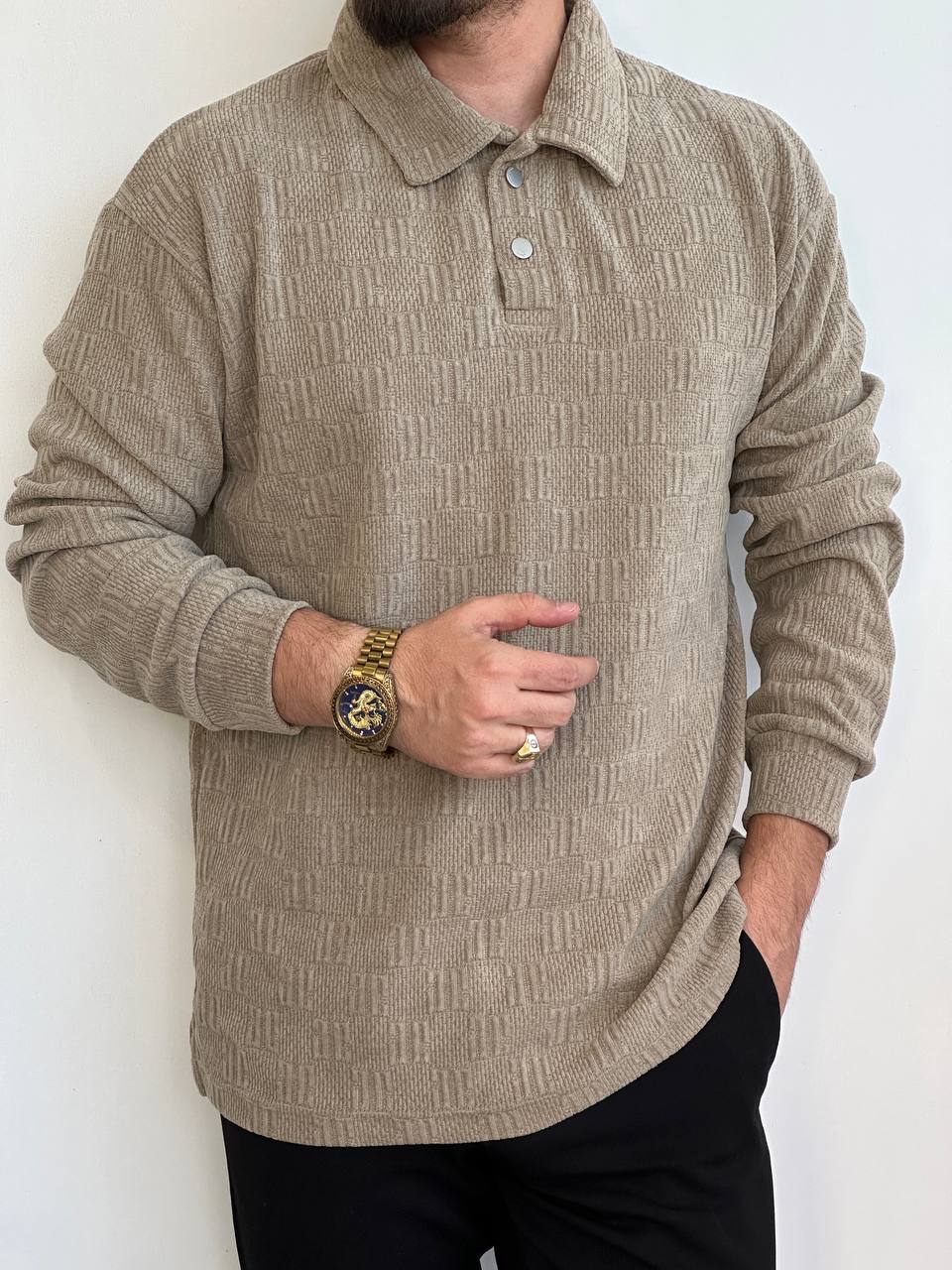 بلوز مخمل دو دکمه